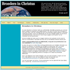 Website of the Brothers in Christ or Christadelphians in the Netherlands - Website van de Nedrlandse Broeders in Christus